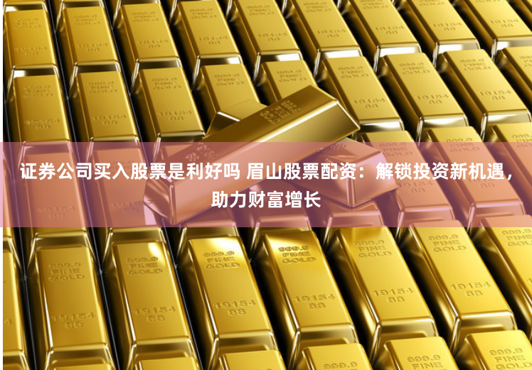 证券公司买入股票是利好吗 眉山股票配资:解锁投资新机遇,助力财富增长